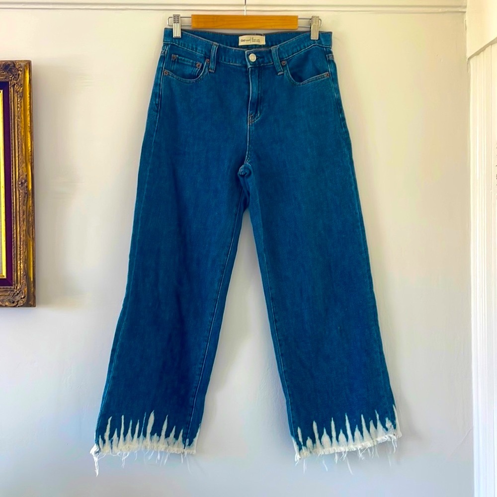 Wide-leg, high-rise, dip-dyed jeans